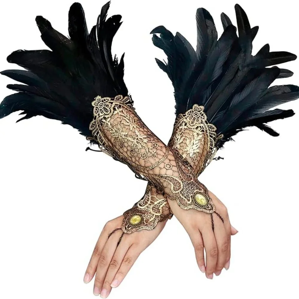 Feather Long Gloves